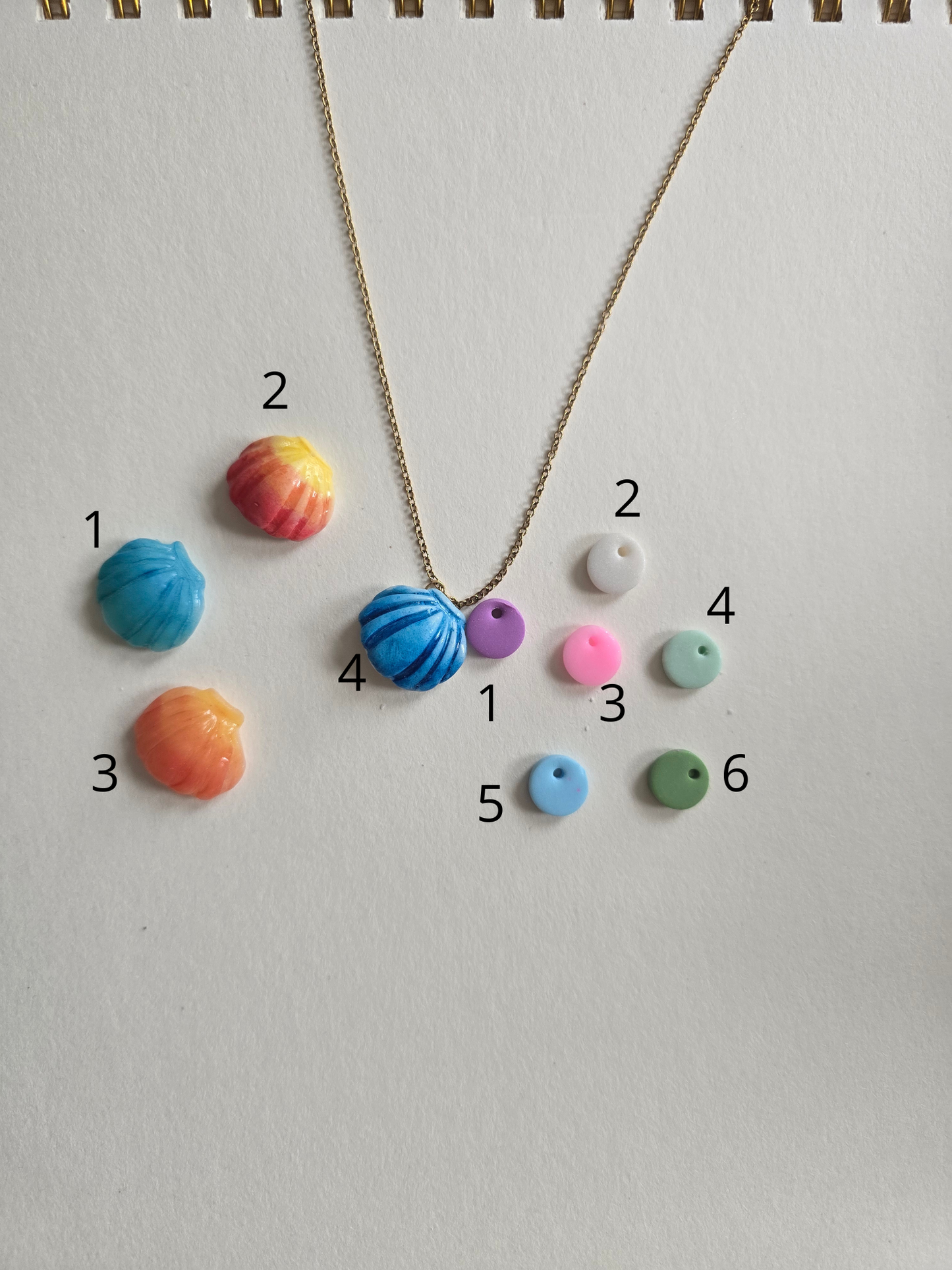 đžCollier Coquillage + rond personnalisable đž