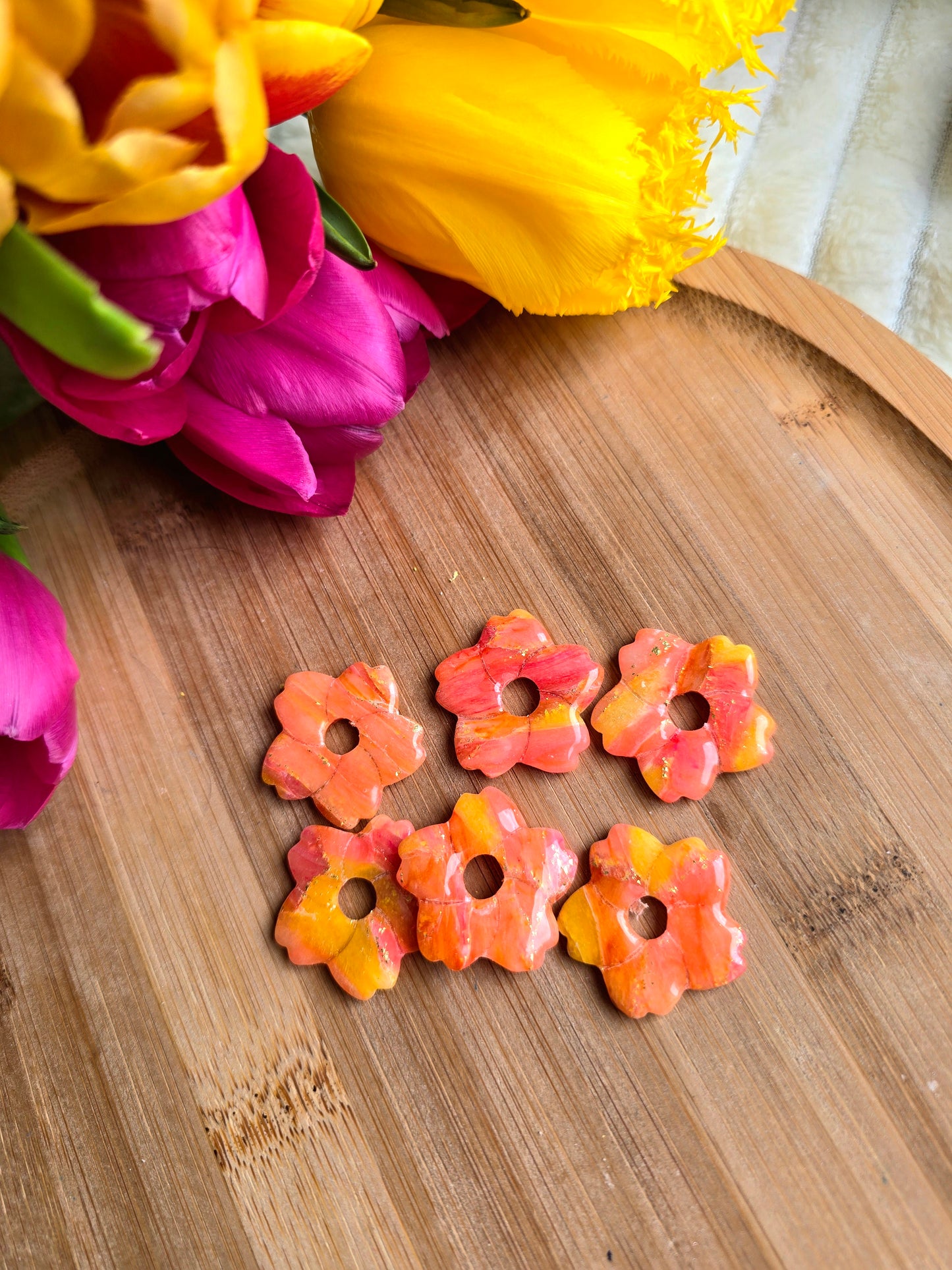 Sakura- marbré orangé