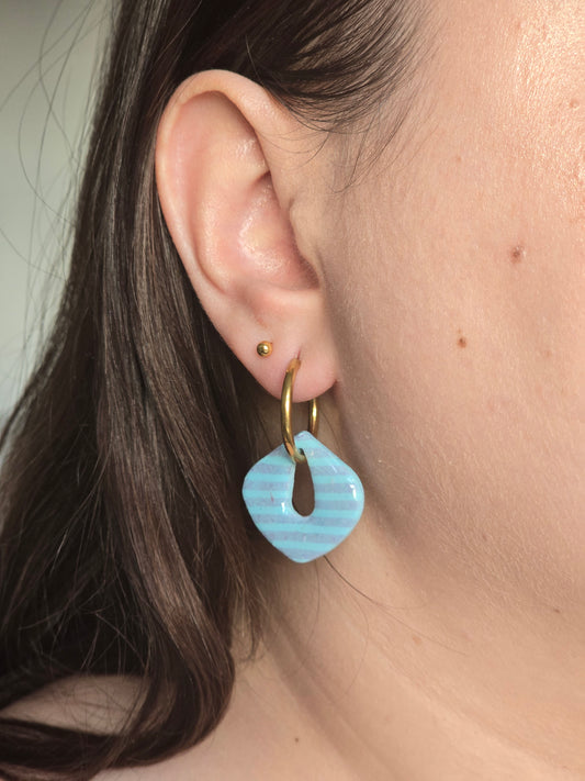 Ariane - bleu rayure rose