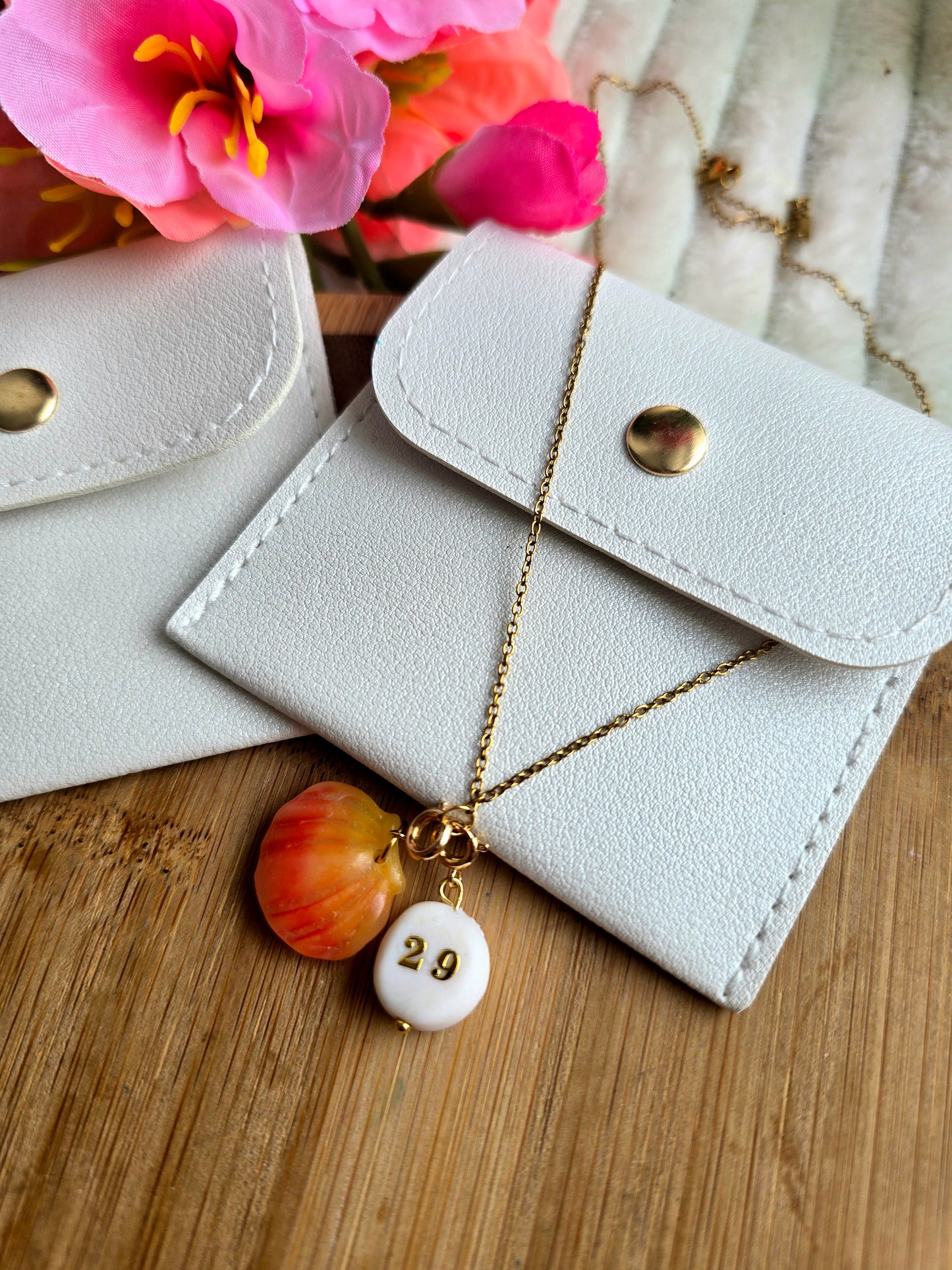 🌸Collier Coquillage + perle personnalisable 🌸