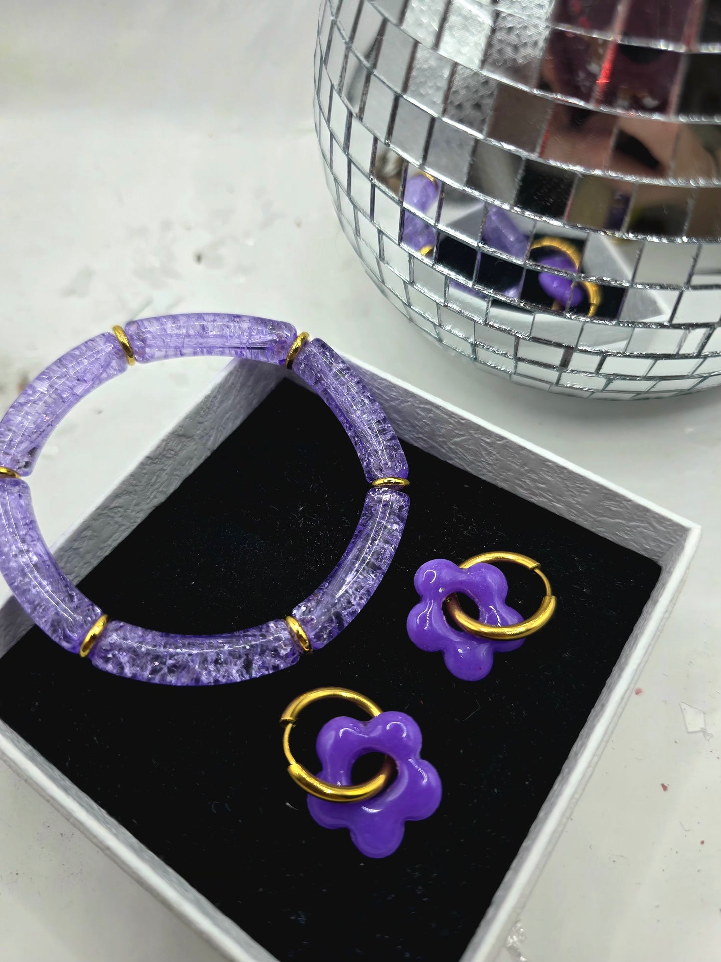 box Esme + pampilles assortie - Violet