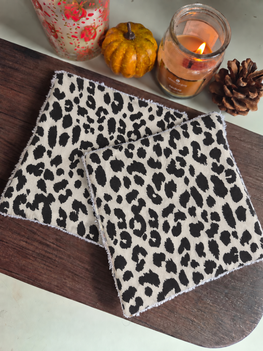 Cotons démaquillants (lot de 2) - motif vache