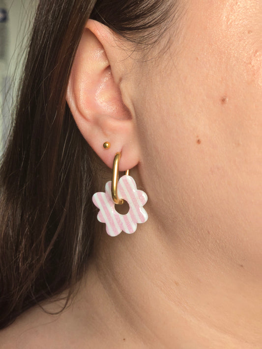 Eliya blanc rayure rose