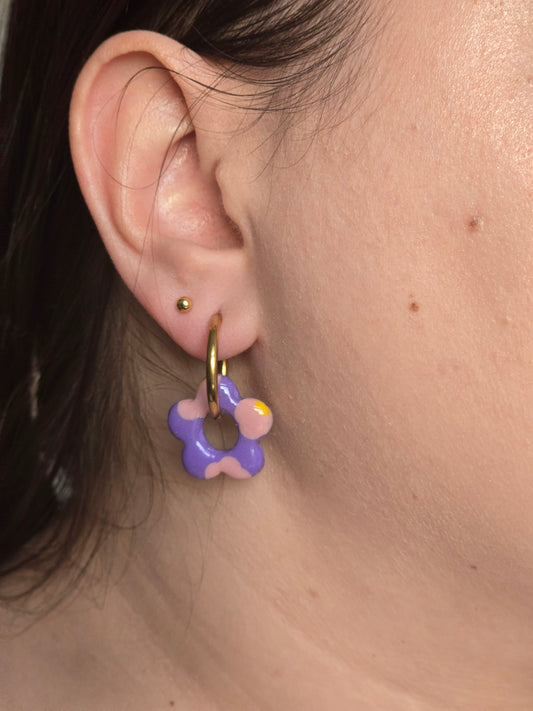 Maxi jade - violet fleurs rose