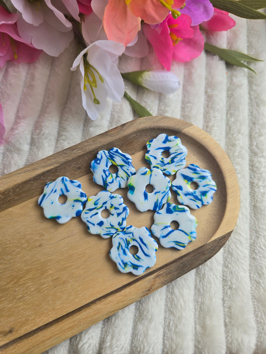 Liana - marbré bleu et blanc