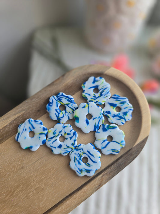 Liana - marbré bleu et blanc