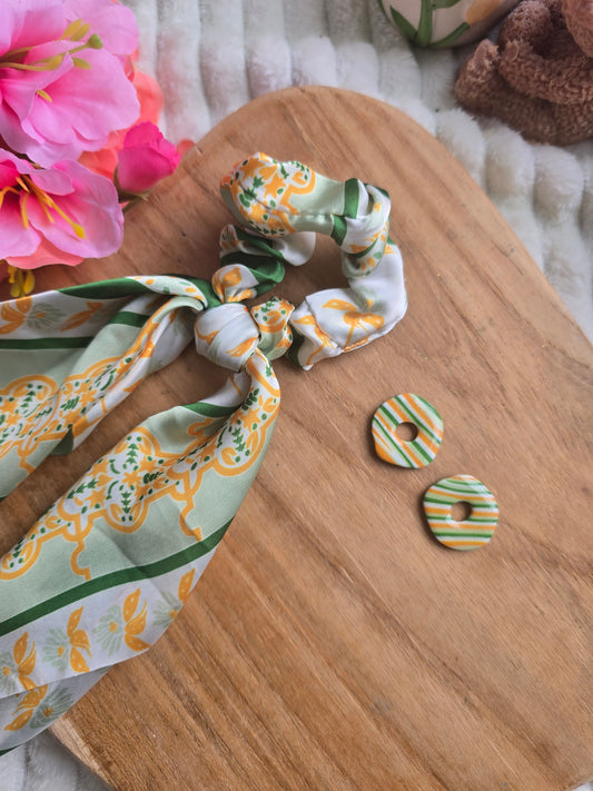 🌸Box chouchou vert + pampilles assortie (sans créoles)🌸