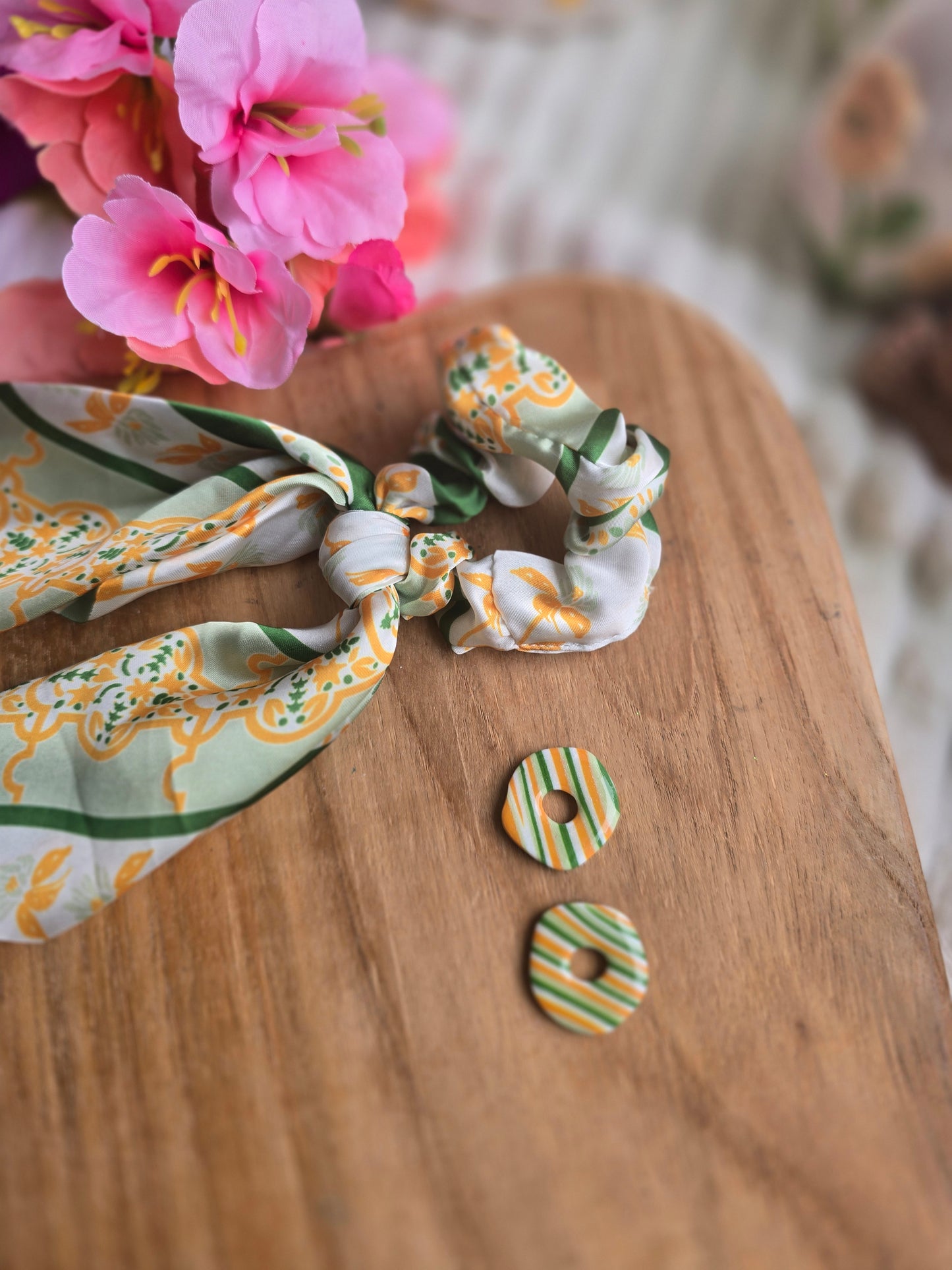 🌸Box chouchou vert + pampilles assortie (sans créoles)🌸