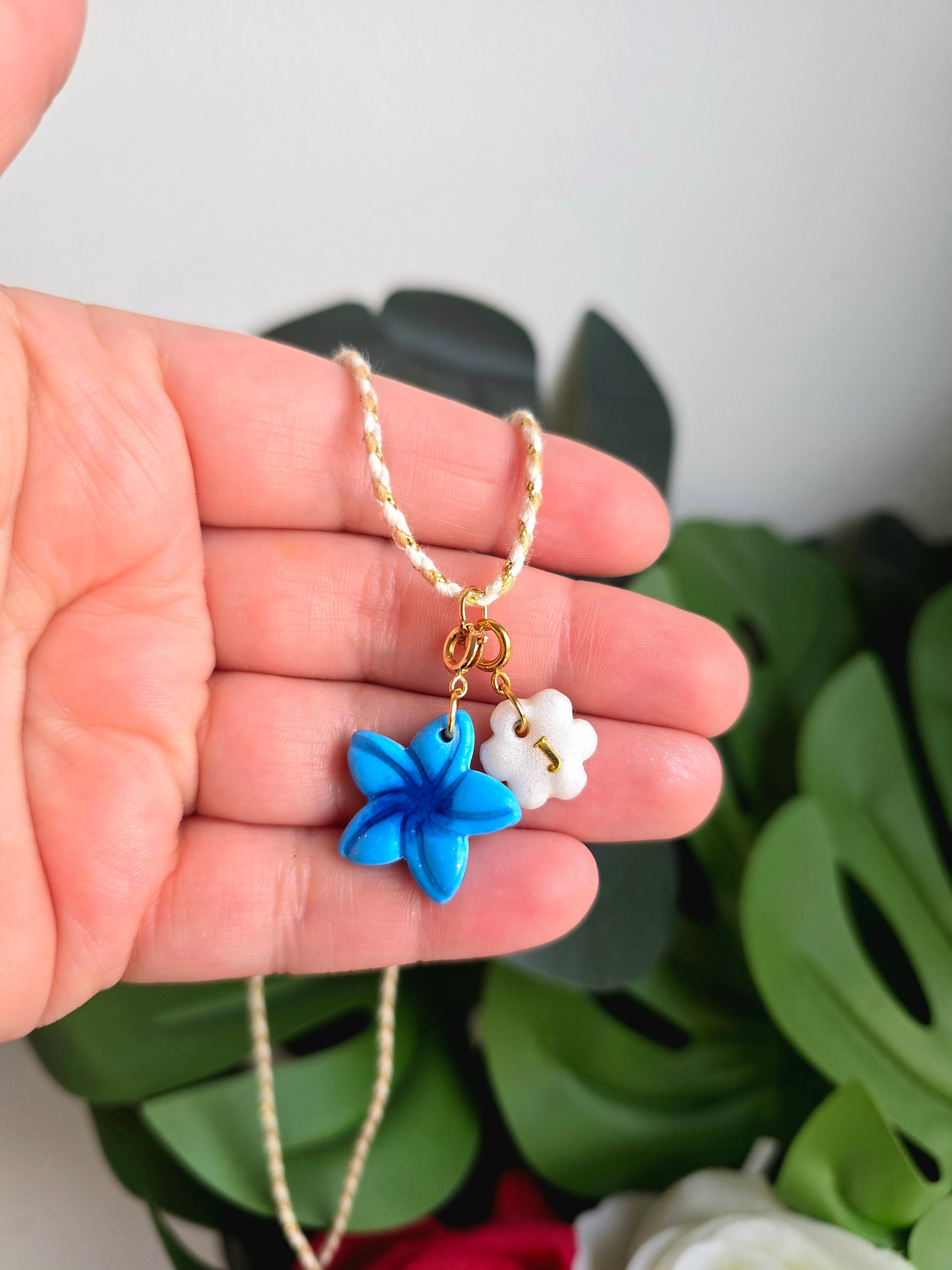 🌸Collier Léonie + fleurs personnalisable 🌸