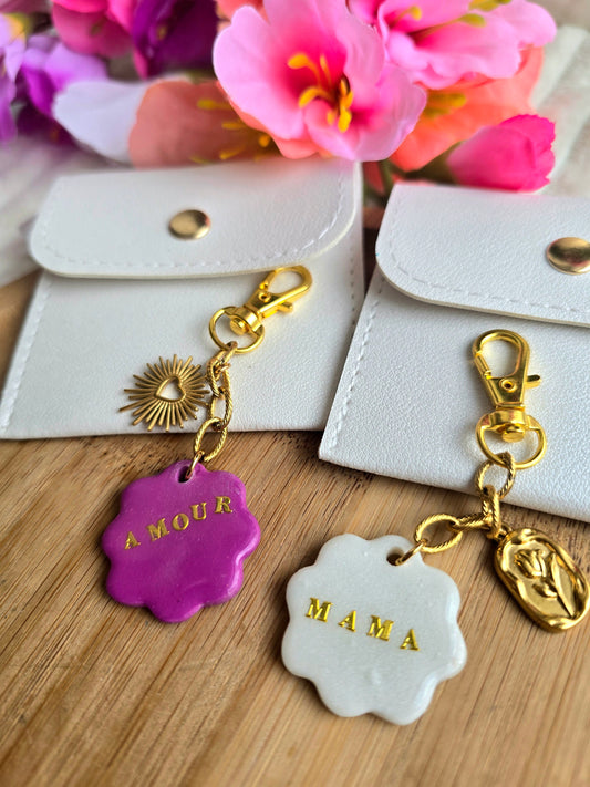 🌸Porte clé fleurs personnalisable 🌸