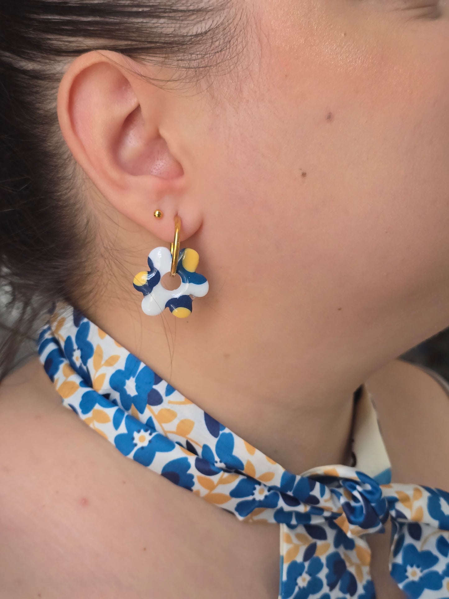 Box Foulard + Louison motif fleurs bleu  🌼