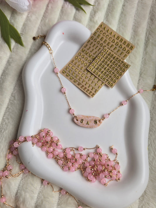 Bracelet gourmette rose 🌼