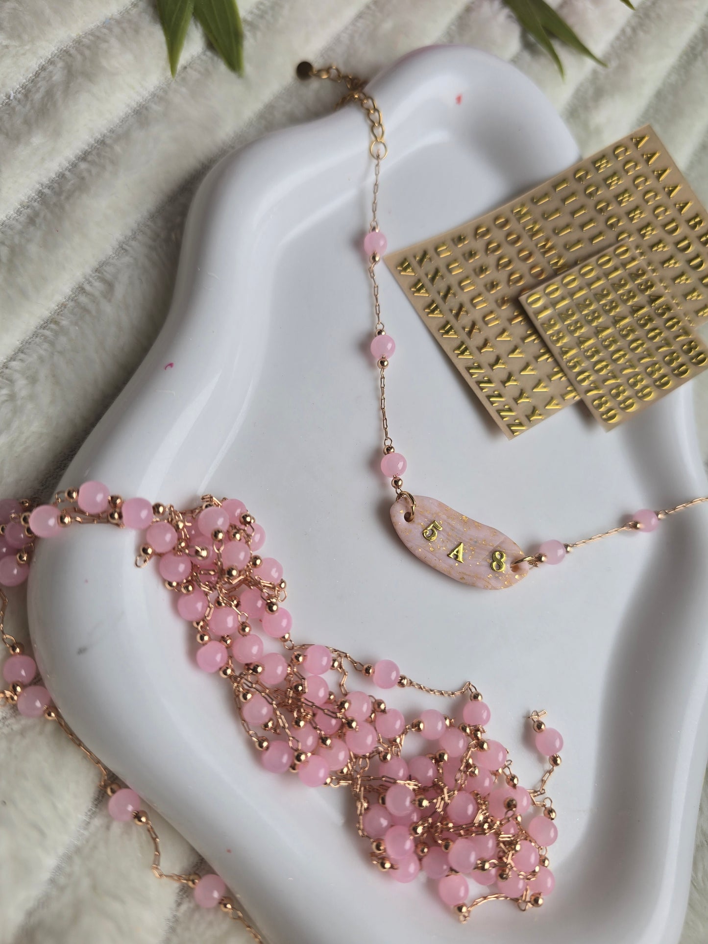 Bracelet gourmette rose 🌼