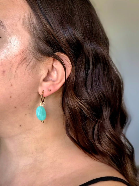 Boucles d'oreilles-  Perla turquoise