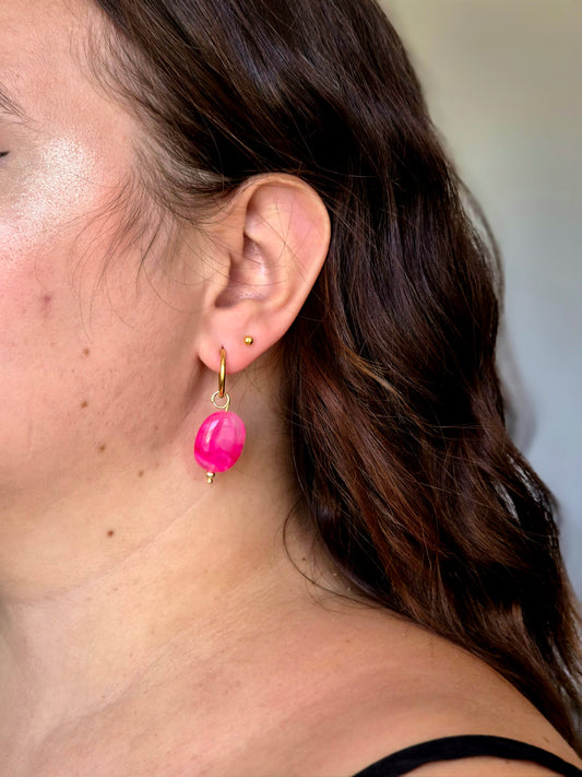 Boucles d'oreilles-  Perla rose