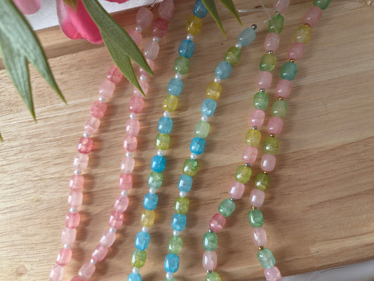 Bracelet Agathe rose et vert