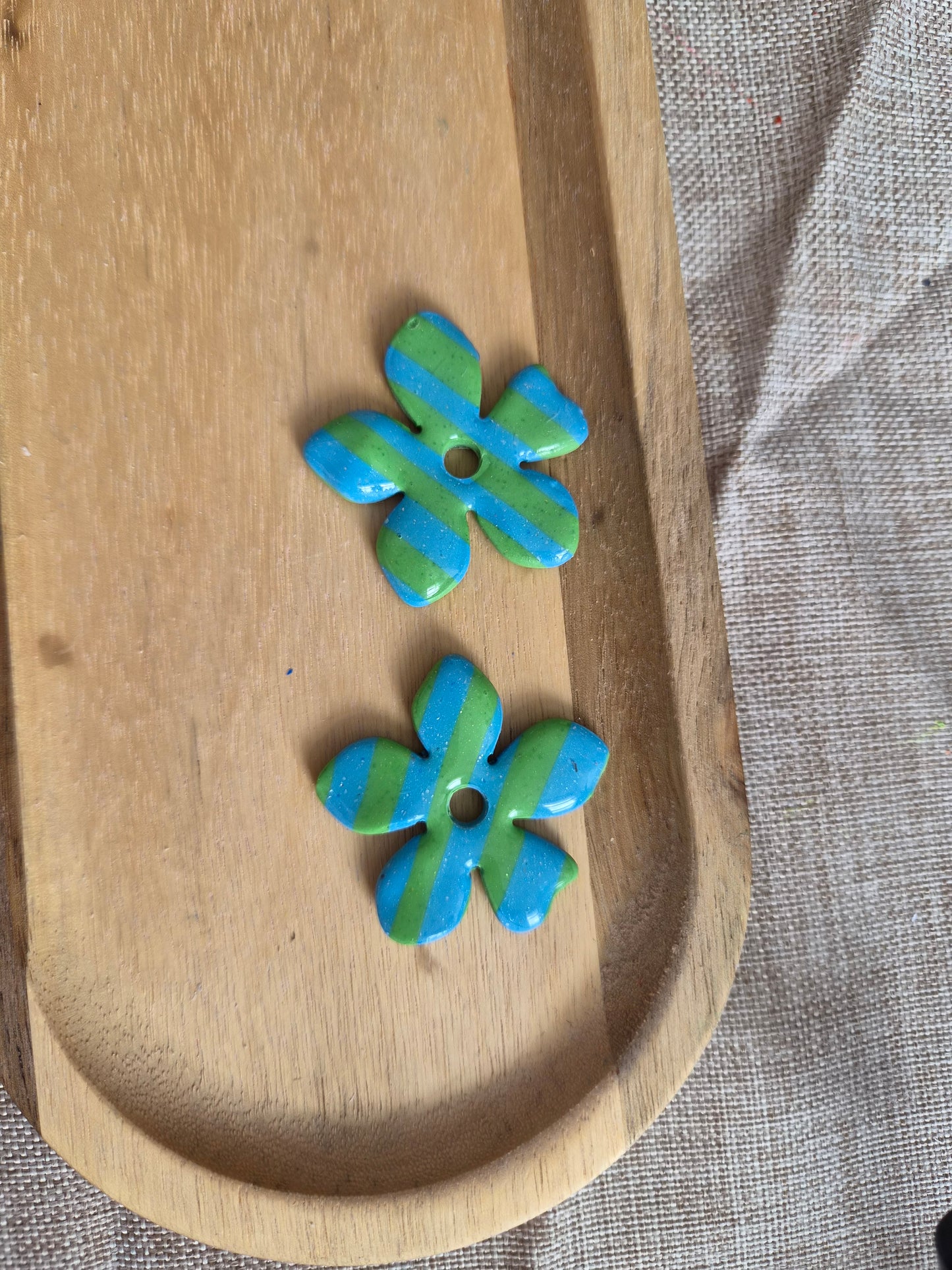 Maxi Olivia rayé bleu et vert