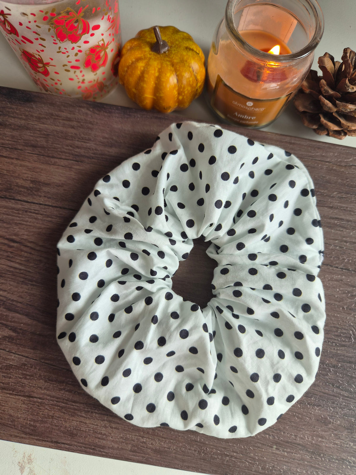 Maxi chouchou - Blanc a pois noir