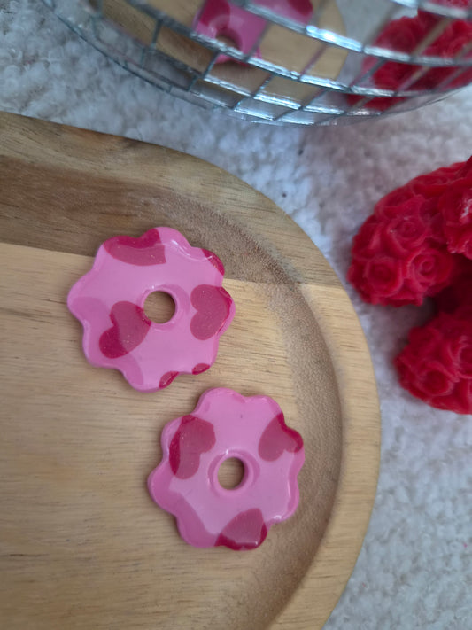 Liana rose motif coeur rose foncé