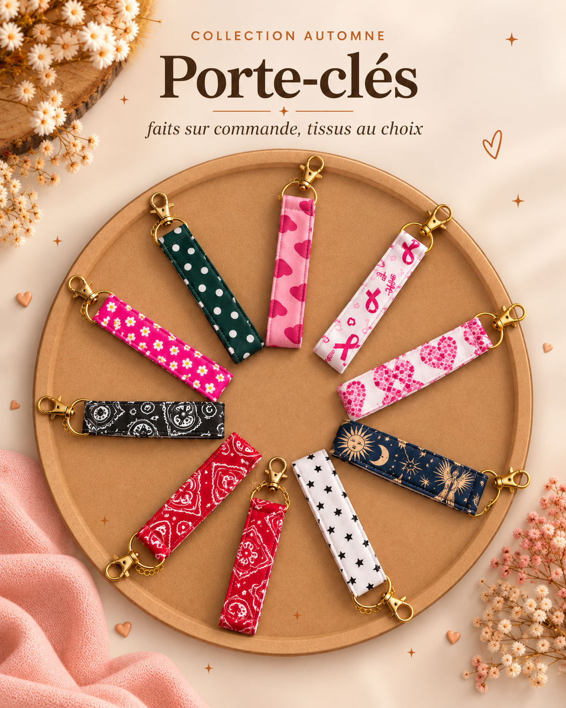 Porte-clé tissu